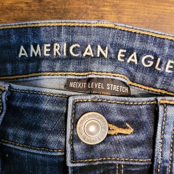 American Eagle Jeans 4 S Skinny Mid Rise Next Level Stretch Medium Dark Wash - Picture 4 of 13
